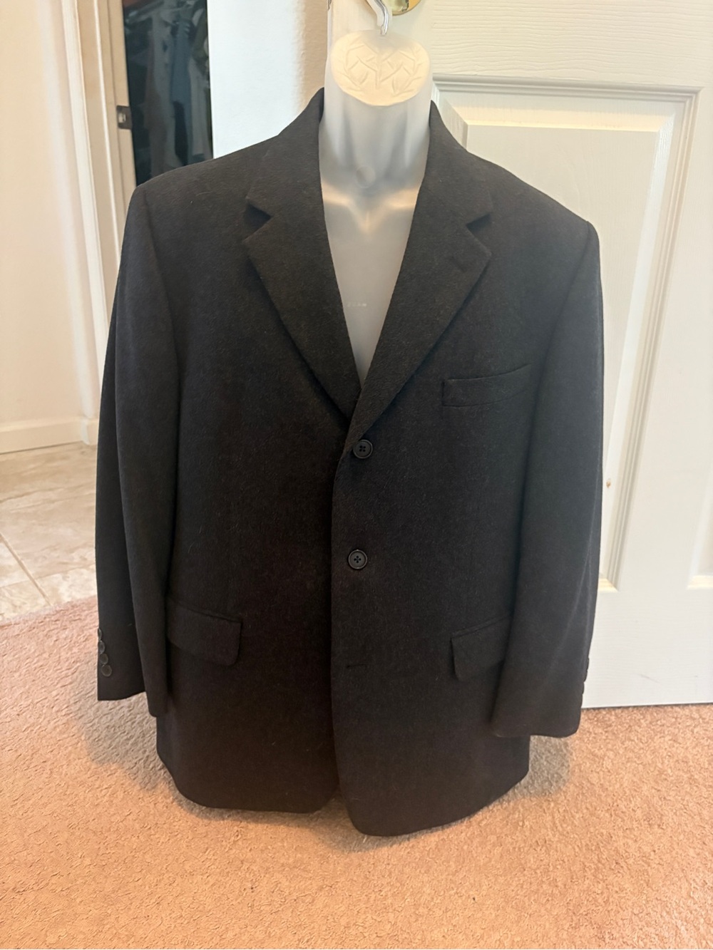 Alfani 100% Cashmere Charcoal Gray Men’s Blazer 42S Luxury Sport Coat
